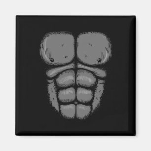 Halloween Gorilla Monkey Belly Chest Costume Men B Magnet