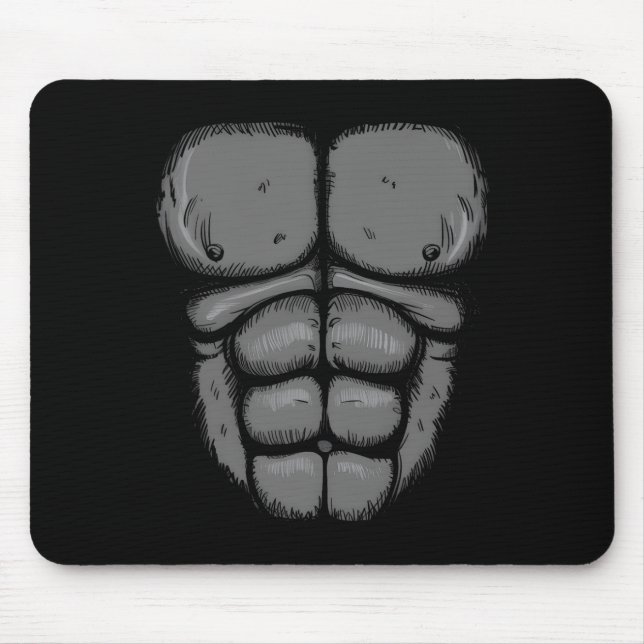 Halloween Gorilla Monkey Belly Chest Costume Men B Mouse Pad (Front)