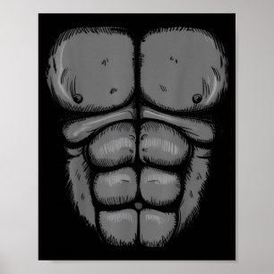 Halloween Gorilla Monkey Belly Chest Costume Men Poster
