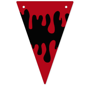 Halloween Goth Red Black Dripping Blood Pattern Bunting Flags