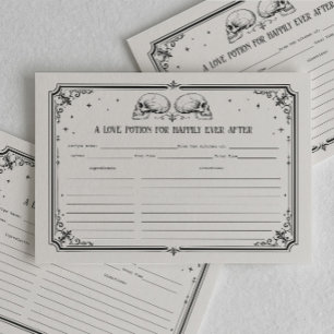 Halloween Gothic Bridal Shower Recipe Card