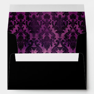 Halloween Gothic Damask Purple Return Address Envelope