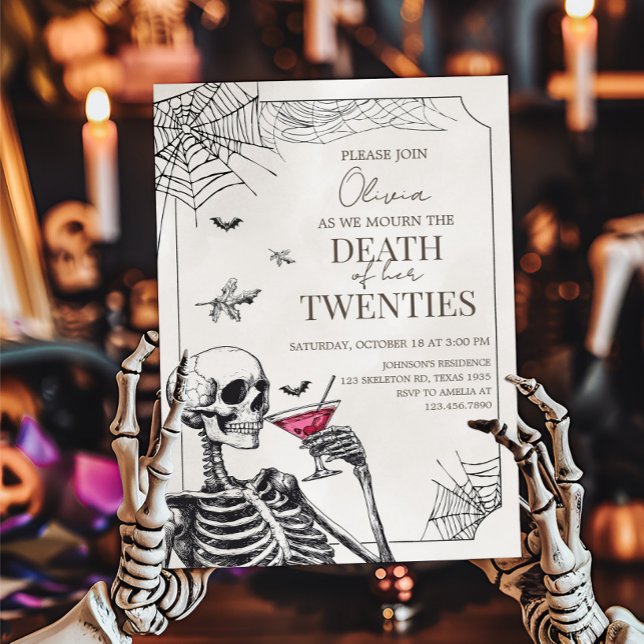 Halloween Gothic Death to my Twenties Birthday  Invitation (Death of my Twenties Birthday Party Invitation )