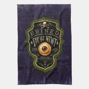Halloween Gothic Eye Of Newt Witch Potion Vintage Kitchen Towel