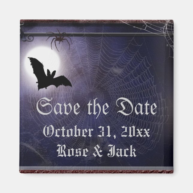 Halloween / Gothic full moon bat Template Magnet (Front)