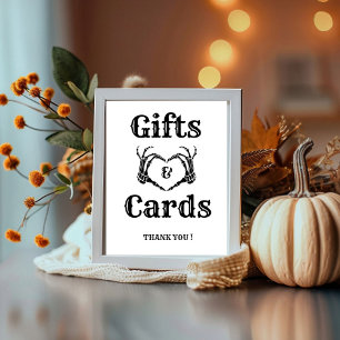 Halloween Gothic Gift and cards Skull hands Sign
