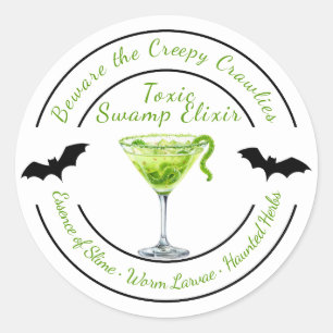 Halloween Gothic   Haunted Slime Drink   Spooky Gr Classic Round Sticker