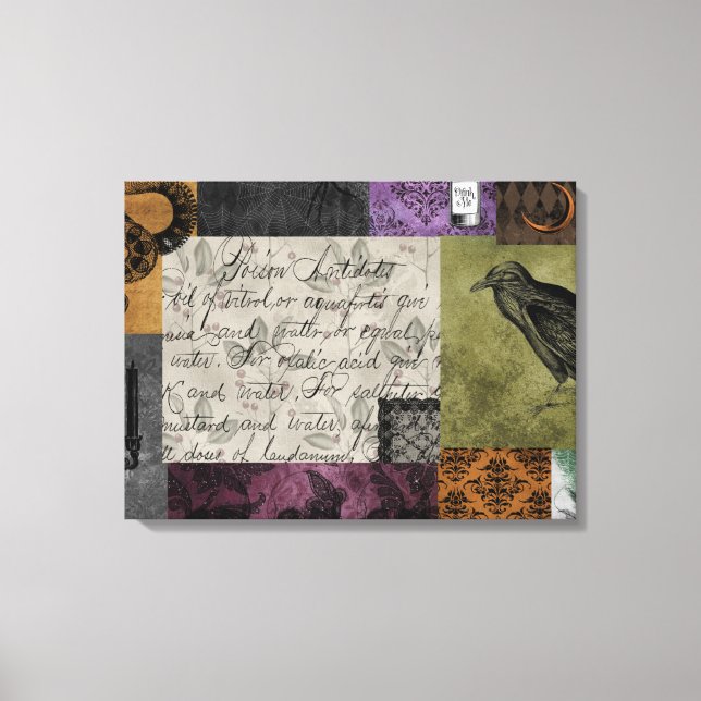 Halloween Gothic Medieval Spooky Apothecary Art Canvas Print (Front)