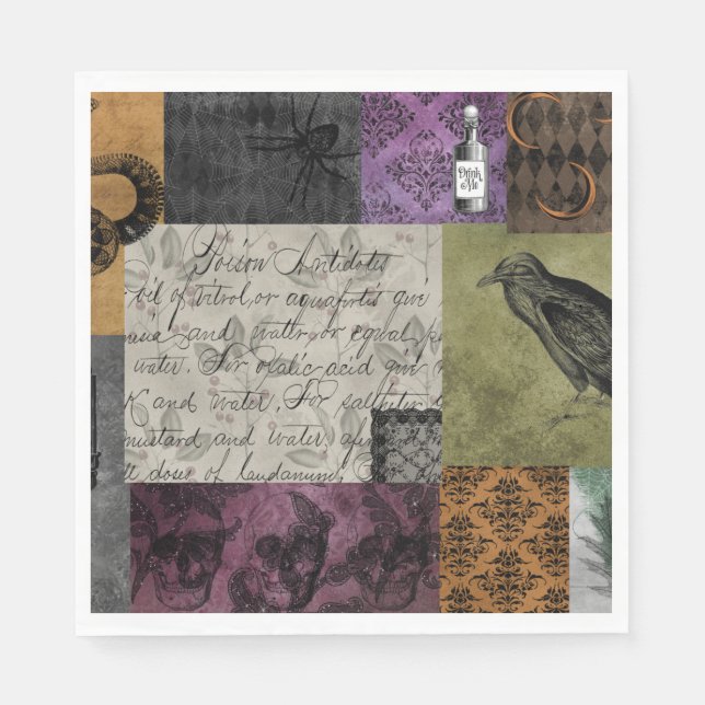 Halloween Gothic Medieval Spooky Apothecary Art Napkin (Front)