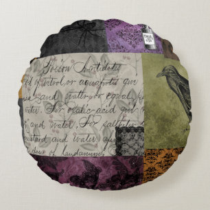 Halloween Gothic Medieval Spooky Apothecary Art Round Pillow
