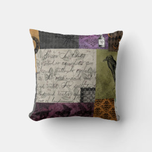 Halloween Gothic Medieval Spooky Apothecary Art Throw Pillow