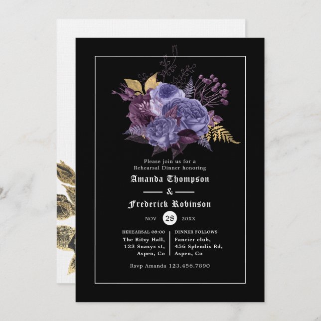 Halloween Gothic Rehearsal Dinner Invitation (Front/Back)