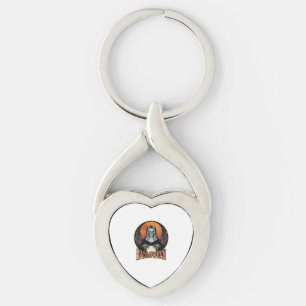 Halloween Gothic Skeleton Fortune Teller Vector Ar Keychain