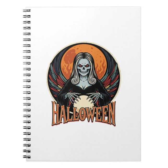 Halloween Gothic Skeleton Fortune Teller Vector Ar Notebook (Front)