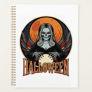 Halloween Gothic Skeleton Fortune Teller Vector Ar Planner