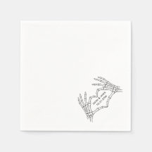 Halloween Gothic Skeleton Hands Wedding Napkins