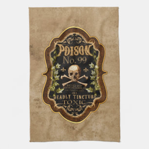 Halloween Gothic Skull And Crossbones Witch Potion Kitchen Towel