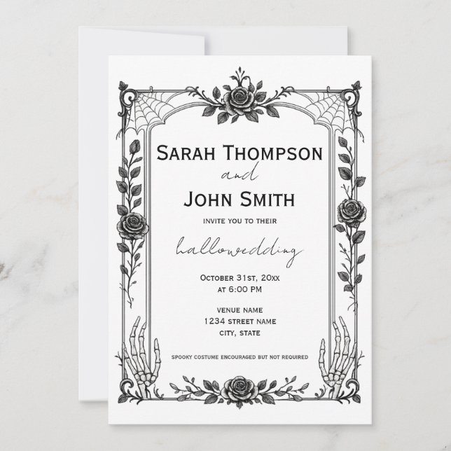 Halloween Gothic Spooky Wedding Invitation (Front)