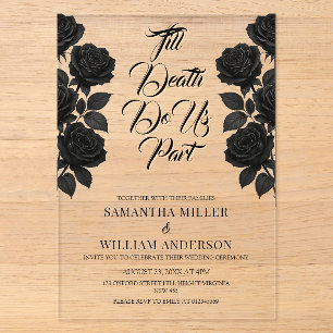 Halloween Gothic Wedding Acrylic Invitations