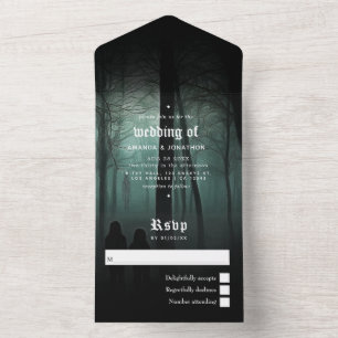 Halloween Gothic Wedding All In One Invitation
