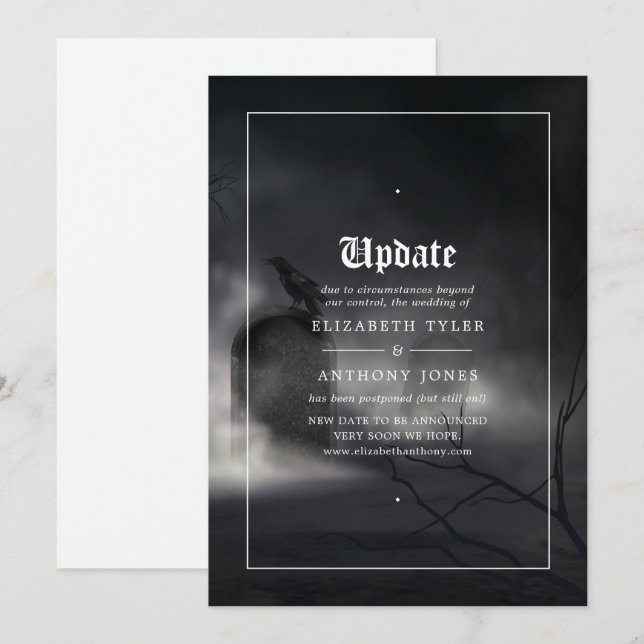 Halloween Gothic Wedding Update Invitation (Front/Back)