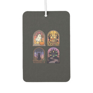 Halloween Gothic Window Ghost Pumpkin Black Cat Ha Air Freshener