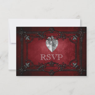 Halloween gothique élégant Mariage Carte RSVP