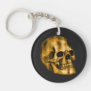 Halloween gothique noir Cool de luxe crâne d'or