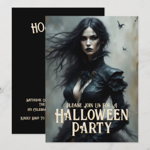 Halloween gothique Nuit de Mystère Invitation