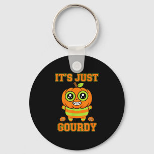 Halloween gourdy pumpkin design cute jack o'lanern keychain