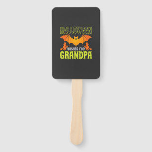 Halloween Grandpa Bat Witch Wishes Hand Fan