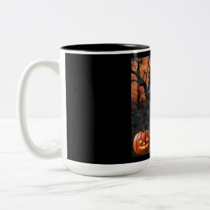 Halloween gravestone humour “Al B Bach”  Two-Tone Coffee Mug