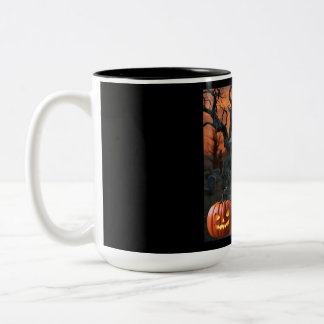 Halloween gravestone humour “Cy Yonara”  Two-Tone Coffee Mug