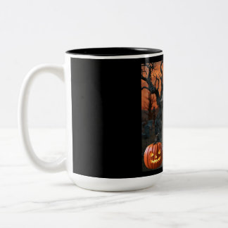 Halloween gravestone humour “Rona V. Iris” Two-Tone Coffee Mug