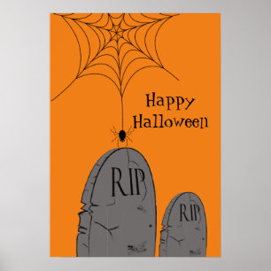 Halloween gravestones poster