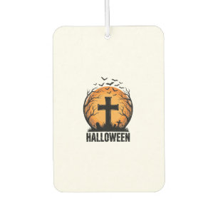 Halloween Graveyard Bats Vintage Moon Shirt Design Air Freshener