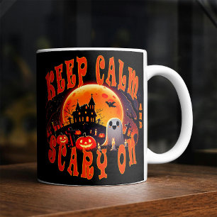 Halloween graveyard cute Ghost and Jack-O-Lanterns Coffee Mug