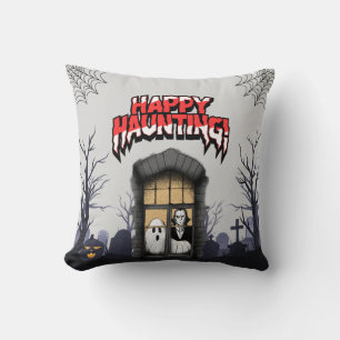 Halloween Graveyard Decor Throw Pillow