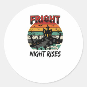 Halloween Graveyard Fright Night Classic Round Sticker