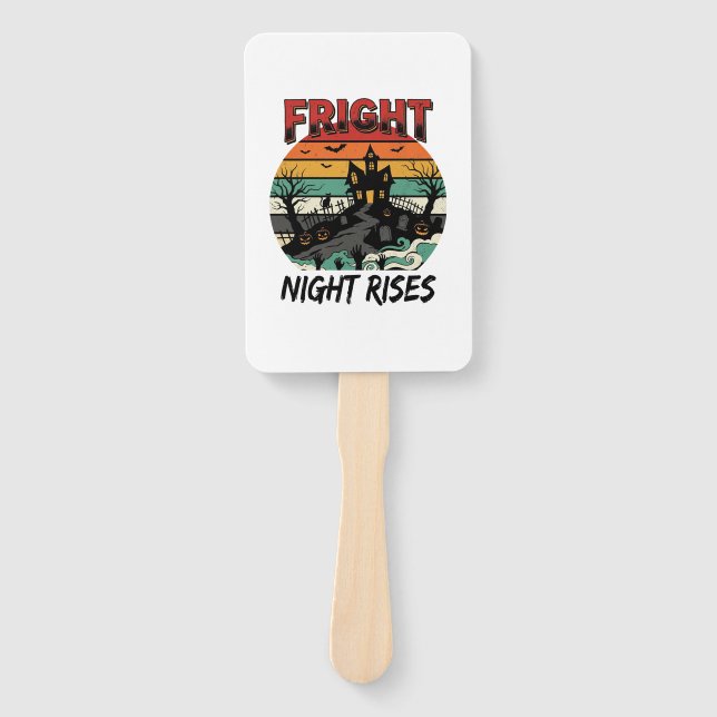 Halloween Graveyard Fright Night Hand Fan (Front)