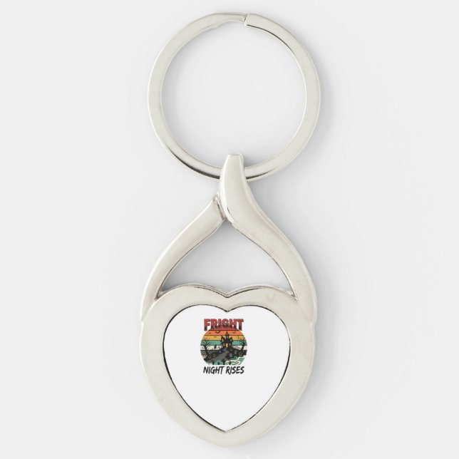 Halloween Graveyard Fright Night Keychain (Front)