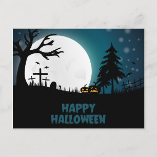 Halloween Graveyard Postcard