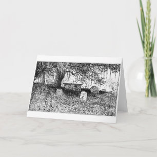 Halloween Graveyard Scene Card