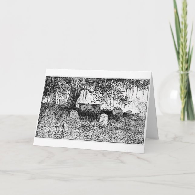 Halloween Graveyard Scene Card (Front)