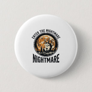 Halloween Graveyard Shirt Vintage Bat Moon Design_ 2 Inch Round Button