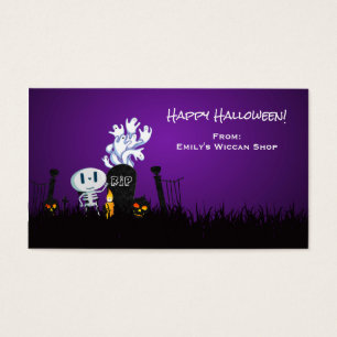 Halloween Graveyard Spooky Cute Skeleton & Ghosts