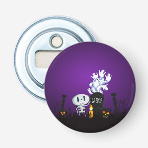 Halloween Graveyard Spooky Cute Skeleton & Ghosts Bottle Opener