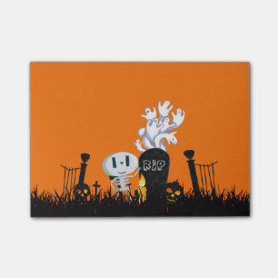 Halloween Graveyard Spooky Cute Skeleton & Ghosts Post-it Notes