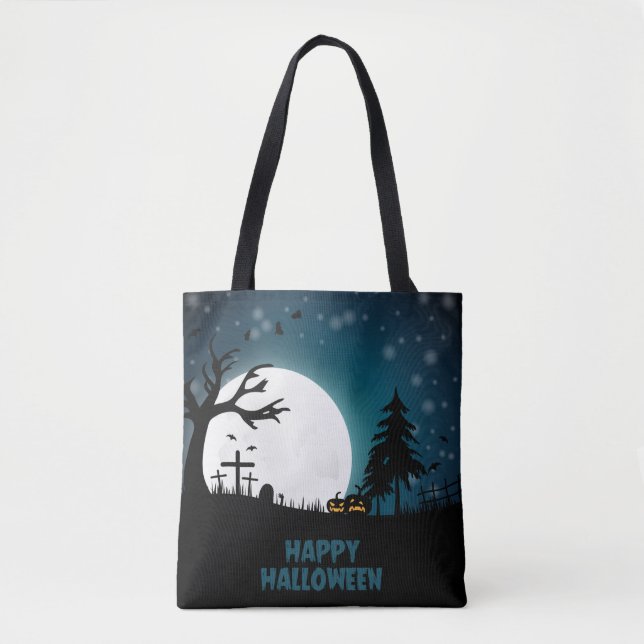 Halloween Graveyard Tote Bag (Front)