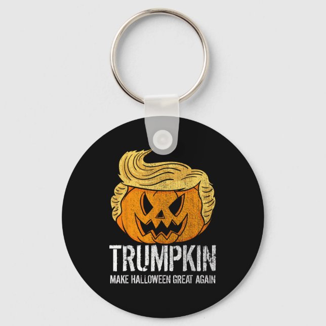 Halloween Great Again Donald  Trumpkin Pumpkin Keychain (Front)